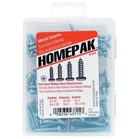 Homepak No. 14 Phillips Pan Head Sheet Metal Screw Assortment 1 Pk, 5PK